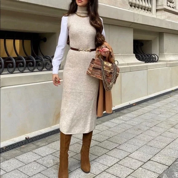 Zara | Dresses | Zara Ribbed Knit Dress | Poshmark